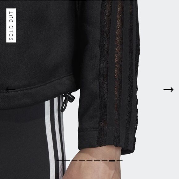 Adidas Lace Track Jacket- Black - Size Xxs - Picture 3 of 16